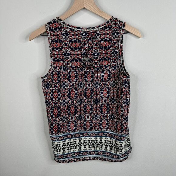 Skies are Blue Womens Blouse Top Size S Floral Sleeveless Keyhole Back‎ - Picture 3 of 6